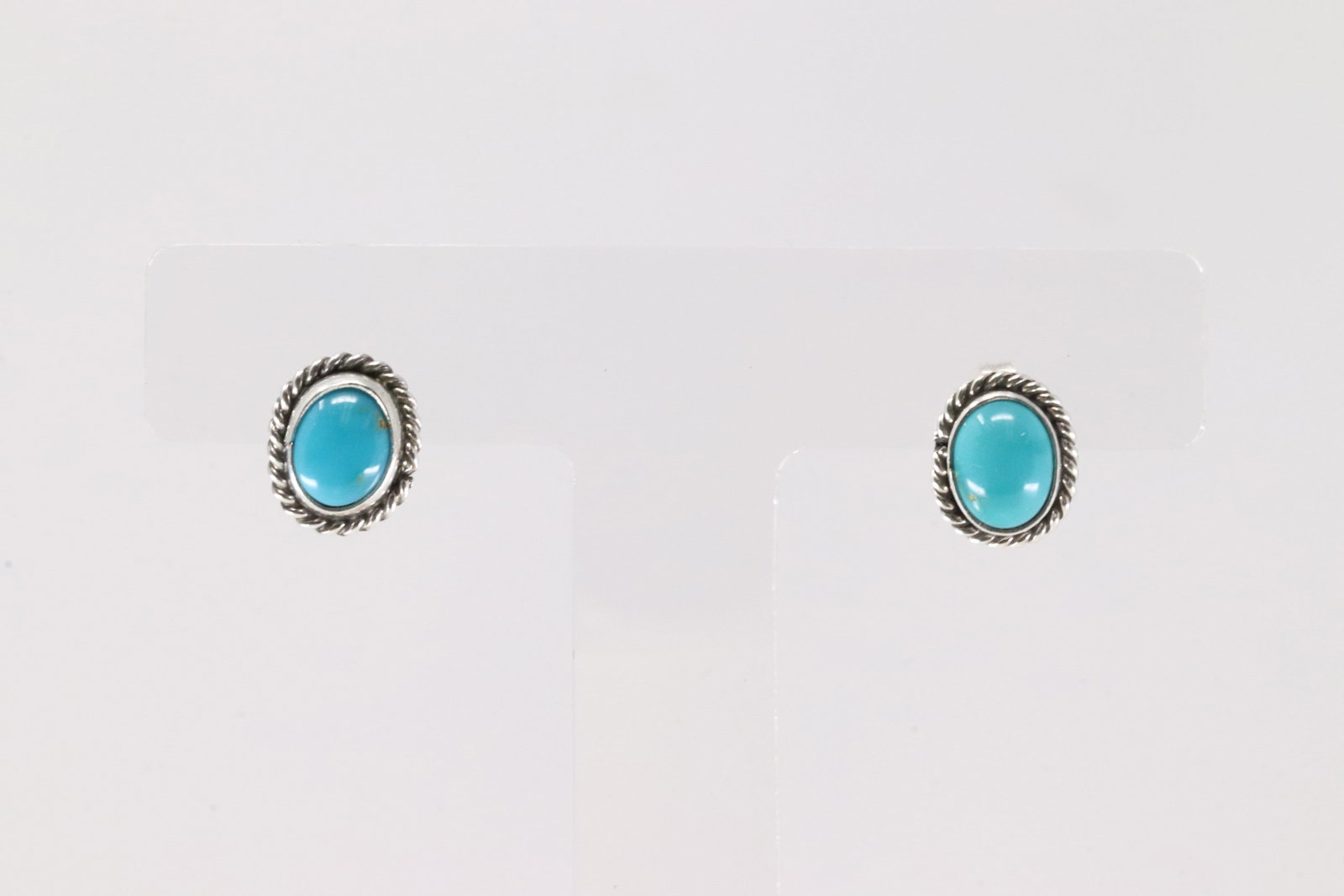 Native America Navajo Sterling Silver Turquoise Post Earring's By Rosemary Saunders.: This is a Native America Navajo Sterling Silver Turquoise Post Earring's By Rosemary Saunders.