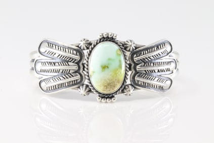 Native America Navajo Sterling Silver Palomino Bracelet Cuff By Daniel Benally.