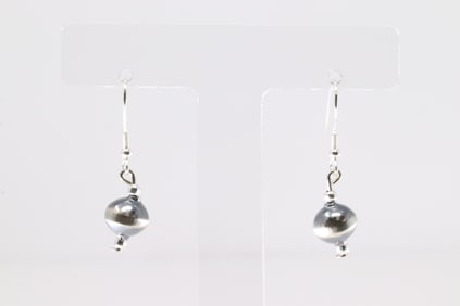 Native America Navajo Sterling Silver Solid Post Dangling Earring's By Treva Jim.