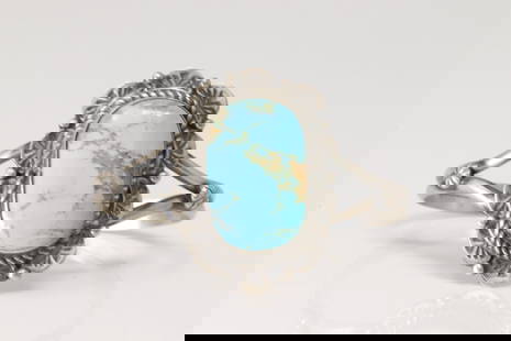 Native America Navajo Sterling Silver Kingman Turquoise Bracelet Cuff By James Jr.: This is a Native America Navajo Sterling Silver Kingman Turquoise Bracelet Cuff By James Jr.