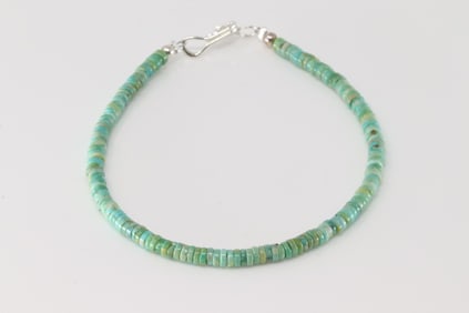 Native America Navajo Sterling Silver Turquoise Bracelet Link.