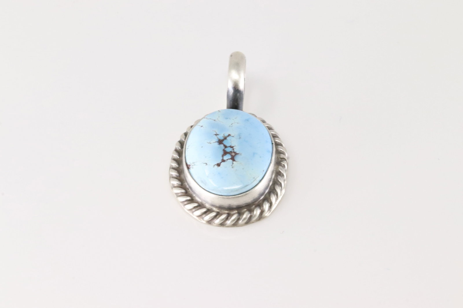 Native America Navajo Sterling Silver Golden Hill Turquoise Pendant By Johnny Dixon.: This is a Native America Navajo Sterling Silver Golden Hill Turquoise Pendant By Johnny Dixon.