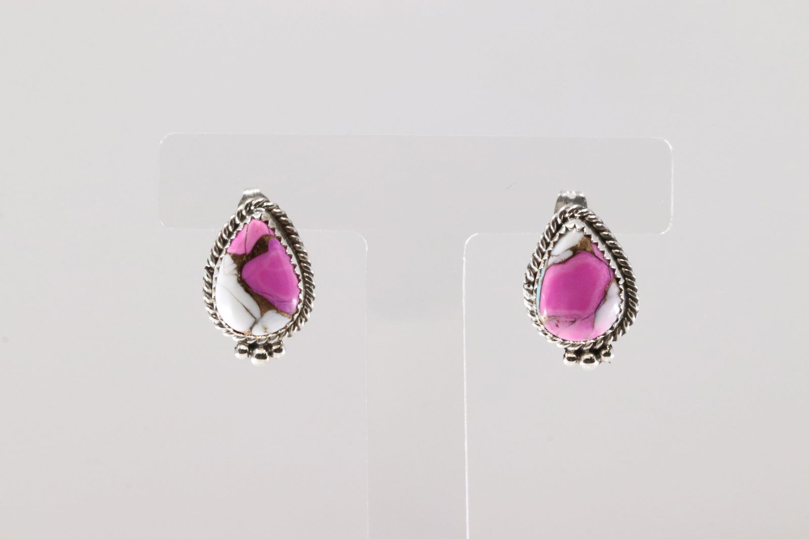 Native America Navajo Sterling Silver Cotton Candy Post Earring's By Trish Largo.: This is a Native America Navajo Sterling Silver Cotton Candy Post Earring's By Trish Largo.