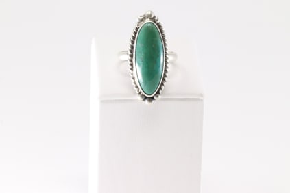 Native America Navajo Sterling Silver Turquoise Ring By Eugene.