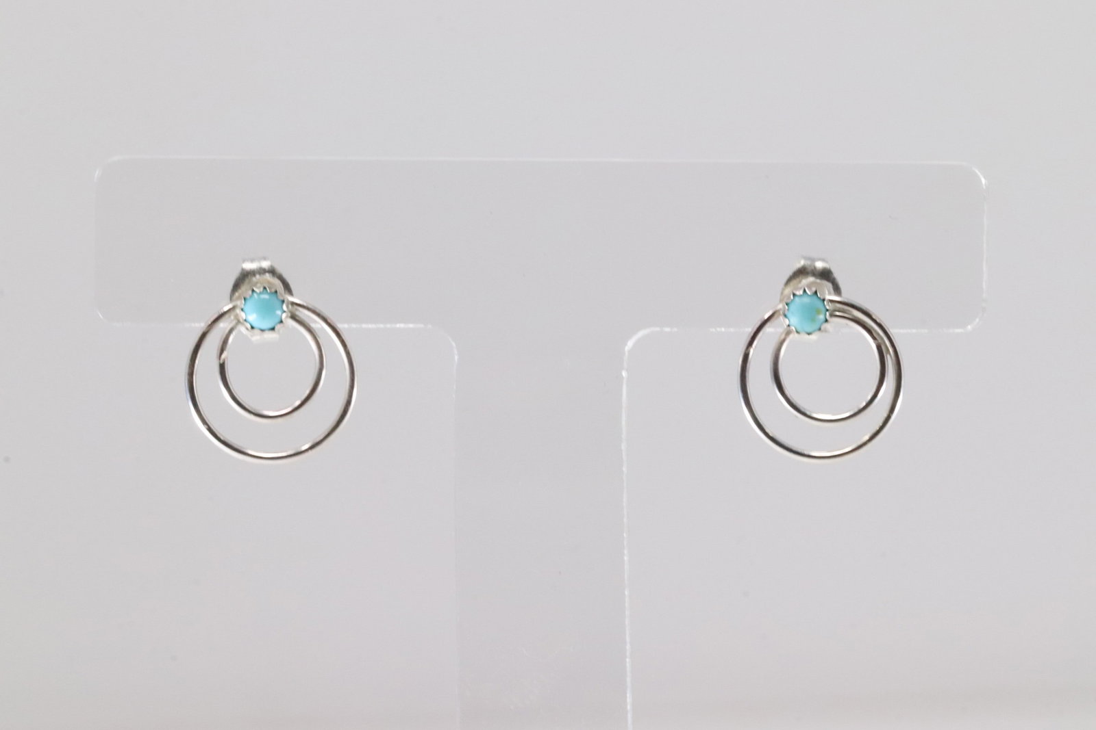 Native America Navajo Sterling Silver Turquoise Post Earring's By Shantel Bitsie.: This is a Native America Navajo Sterling Silver Turquoise Post Earring's By Shantel Bitsie.