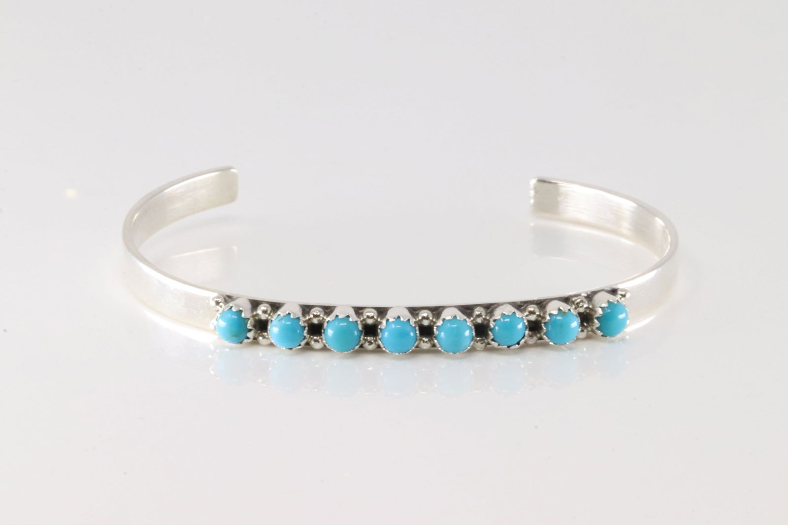 Native America Navajo Sterling Silver Turquoise Bracelet Cuff By G.P. S.R.Y.: This is a Native America Navajo Sterling Silver Turquoise Bracelet Cuff By G.P. S.R.Y.