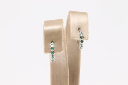 Emerald Hoop Earring 10Kt.