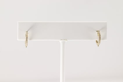 Diamond Hoop Earring 14kt.