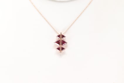Rhodolite & Diamond Necklace 10kt.