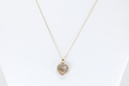 Diamond Heart Pendant / Necklace 10Kt.