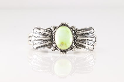 Native America Navajo Sterling Silver Palomino Bracelet Cuff By Daniel Benally.