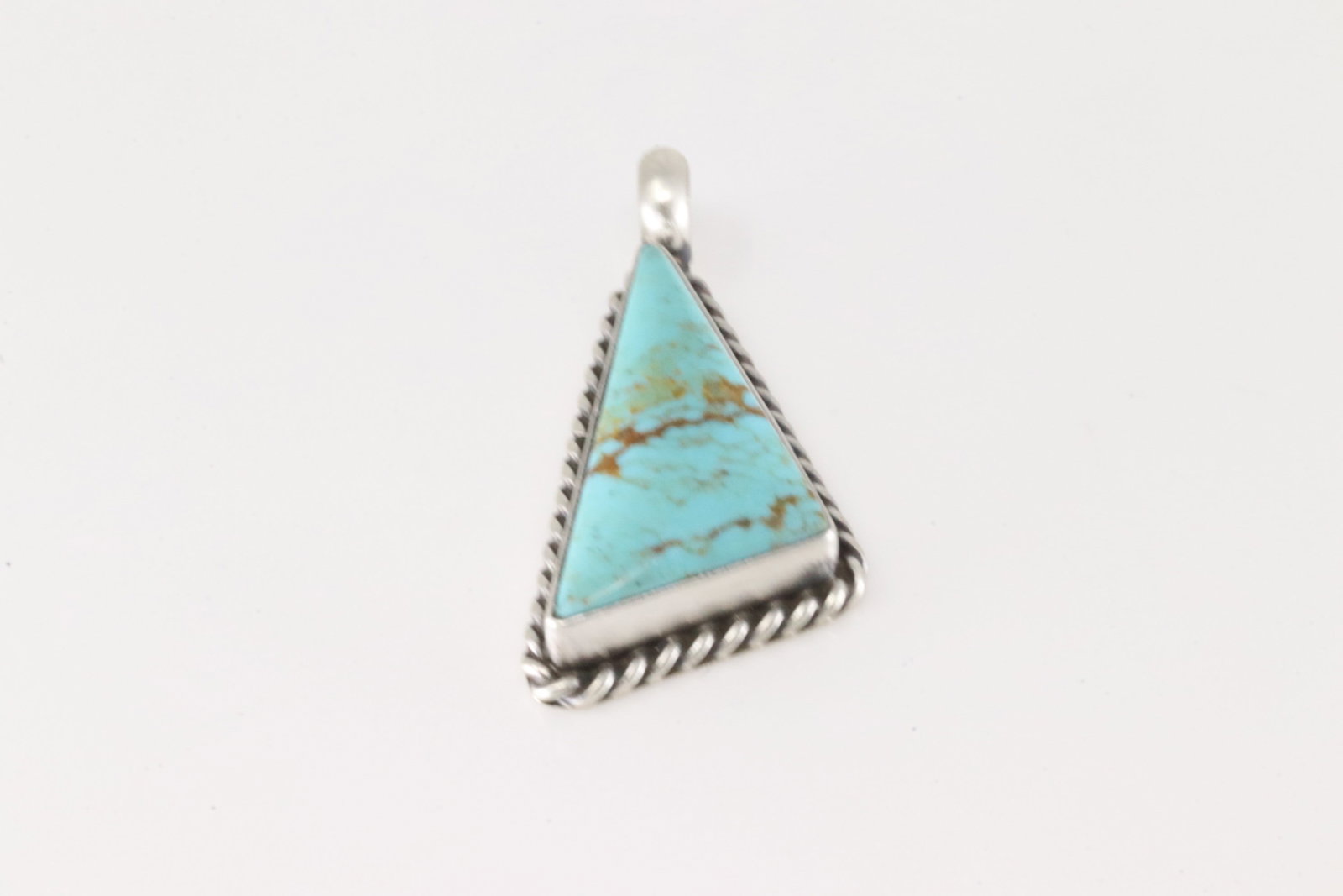Native America Navajo Sterling Silver Kingman Turquoise Pendant By Johnny Dixon.: This is a Native America Navajo Sterling Silver Kingman Turquoise Pendant By Johnny Dixon.
