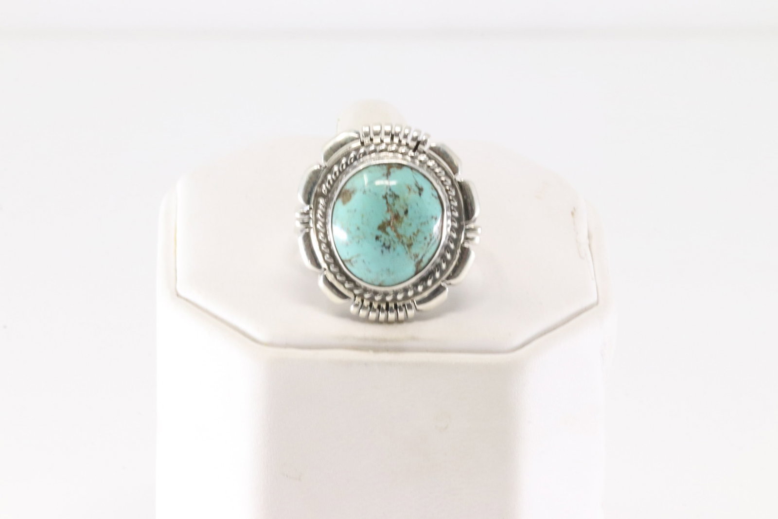 Native America Navajo Sterling Silver Turquoise Ring By Janson B.: This is a Native America Navajo Sterling Silver Turquoise Ring By Janson B. Ring size: 9.50.