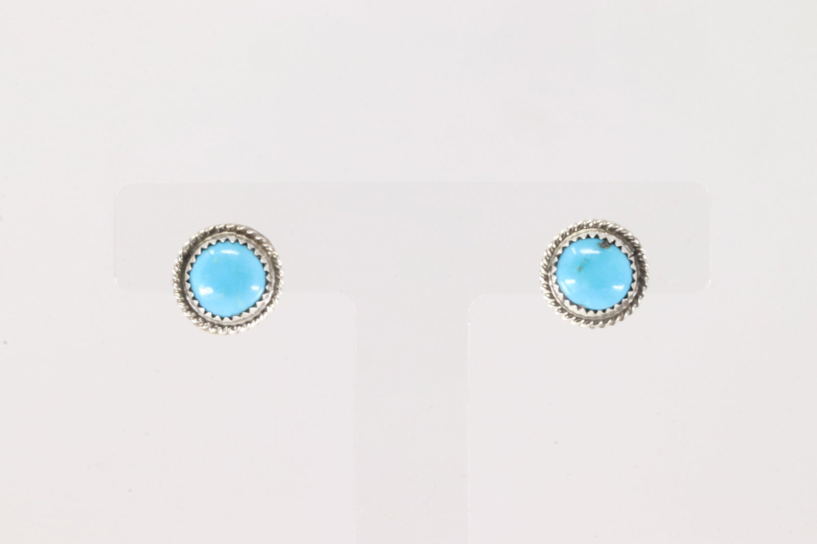 Native America Navajo Sterling Silver Turquoise Post Earring's By Esther White.: This is a Native America Navajo Sterling Silver Turquoise Post Earring's By Esther White.