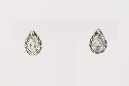 Native America Navajo Sterling Silver White Buffalo Post Earring's By Freida Martinez.