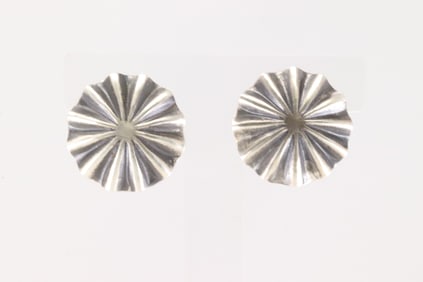 Native America Navajo Sterling Silver Stamped Post Earring's By Arlene Soce.