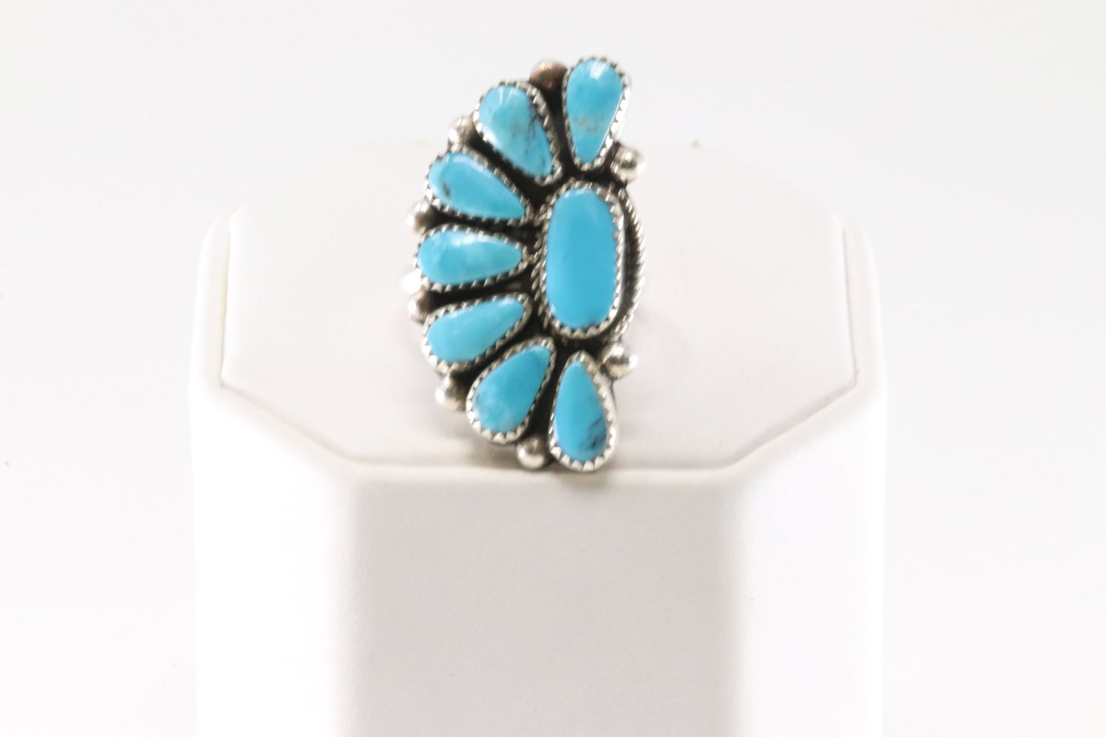 Native America Navajo Sterling Silver Turquoise Ring By Alicia Wilson.: This is a Native America Navajo Sterling Silver Turquoise Ring By Alicia Wilson. Ring size: 7.25.