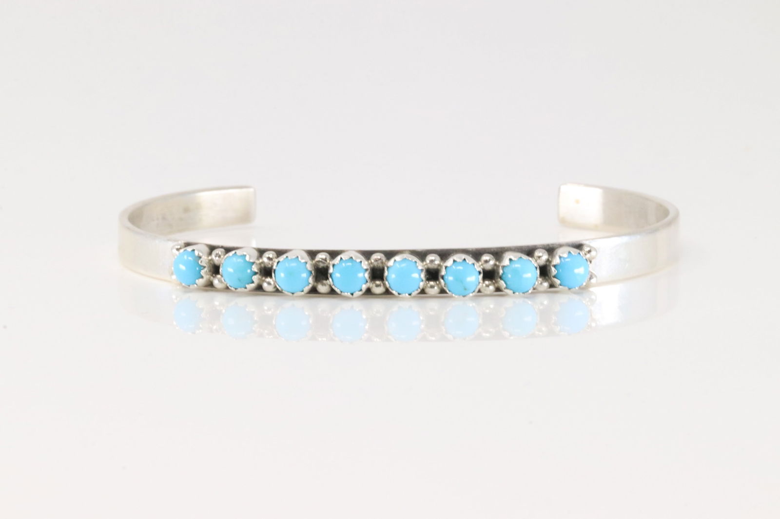 Native America Navajo Sterling Silver Turquoise Bracelet Cuff By G.P. SRY.: This is a Native America Navajo Sterling Silver Turquoise Bracelet Cuff By G.P. SRY.