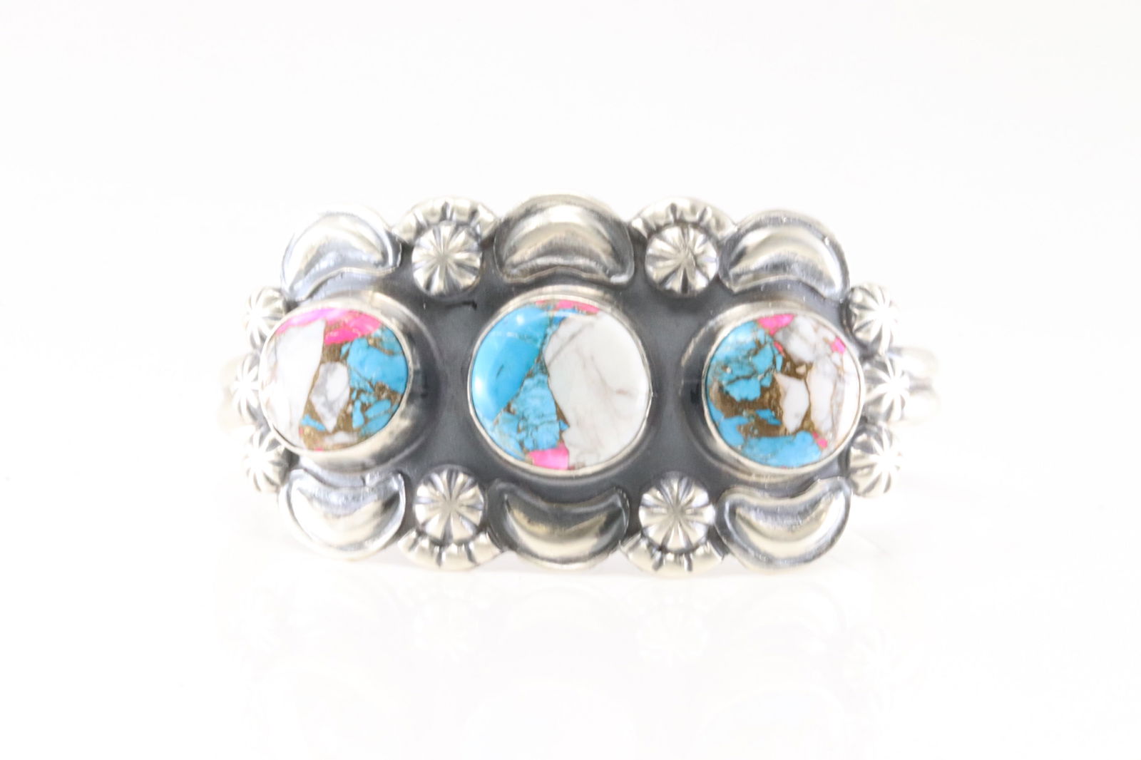 Native America Navajo Sterling Silver Cotton Candy Bracelet Cuff By Jeff James Jr. (1 of 4)
