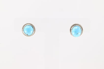 Native America Navajo Sterling Silver Turquoise Post Earring's By Esther White.