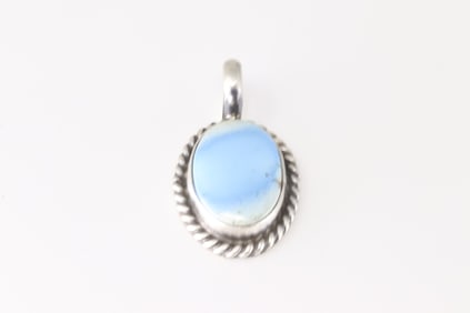 Native America Navajo Sterling Silver Golden Hill Turquoise Pendant By Johnny Dixon.