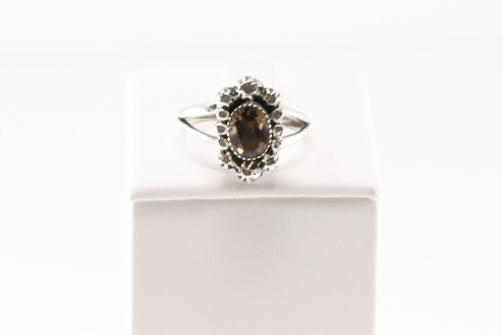 Native America Navajo Sterling Silver Quartz Stone Ring By Mike Smith. (1 of 4)