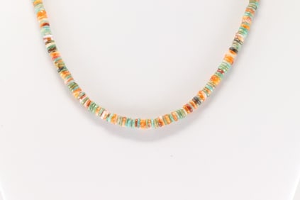 Native America Navajo Sterling Silver Multicolor Necklace.
