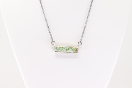 Native America Navajo Sterling Silver Number 8 Turquoise Necklace By Steve Francisco.