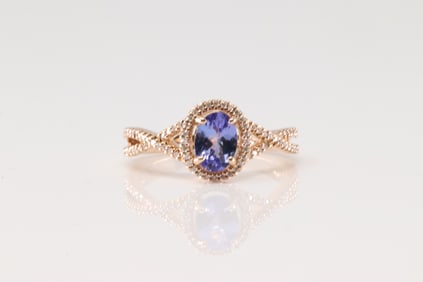 Amethyst & Diamond Ring 10Kt.