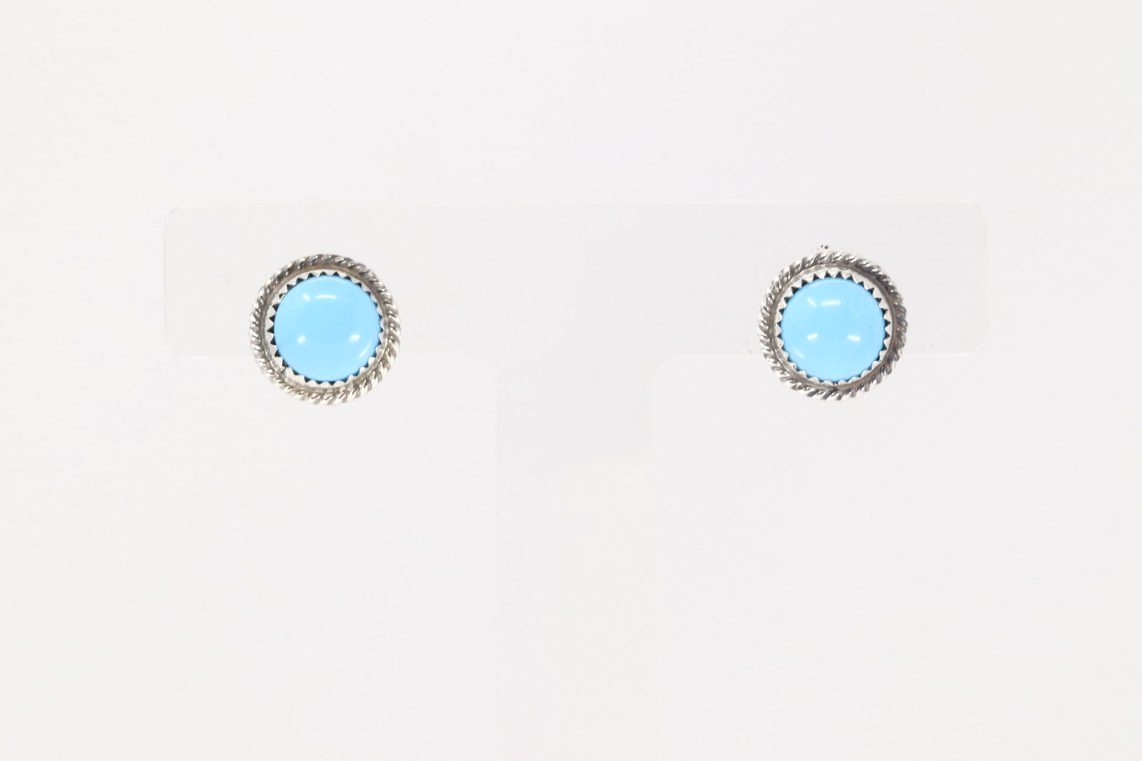 Native America Navajo Sterling Silver Turquoise Post Earring's By Esther White.: This is a Native America Navajo Sterling Silver Turquoise Post Earring's By Esther White.