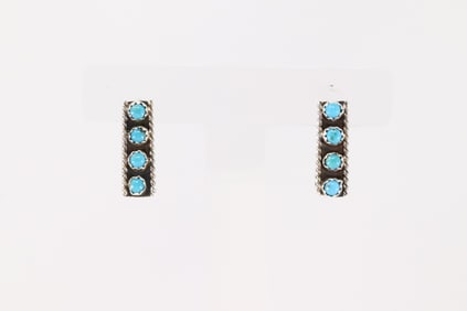 Native America Navajo Sterling Silver Turquoise Post Earring's.