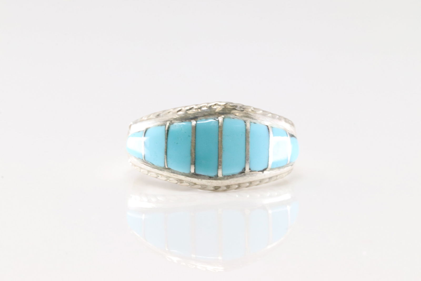 Frank Vacit, Sterling & Inlay Turquoise Ring & Earrings