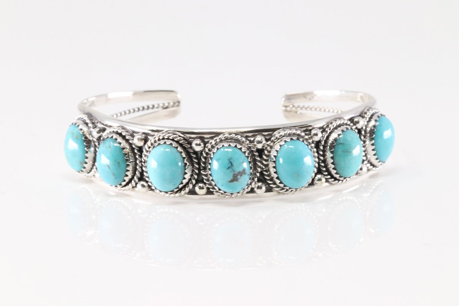 Native America Navajo Sterling Silver Turquoise Bracelet Cuff By Verley Betone.: This is a Native America Navajo Sterling Silver Turquoise Bracelet Cuff By Verley Betone.