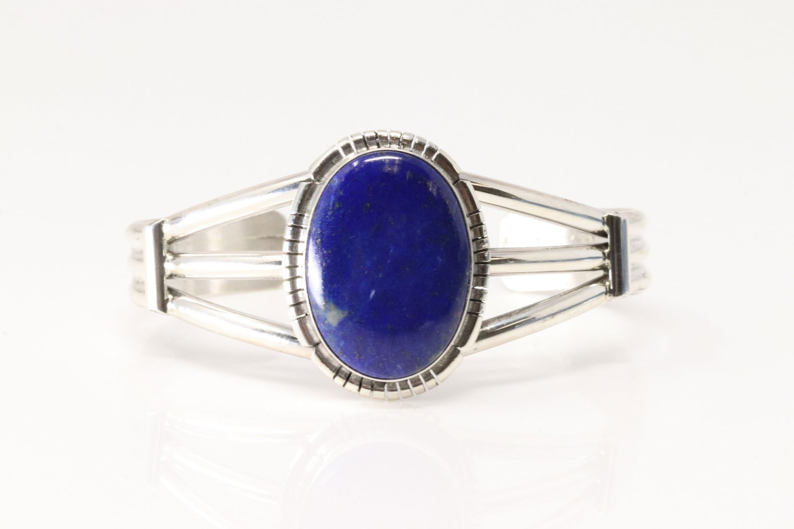 Native America Navajo Sterling Silver Blue Lapis Bracelet Cuff By S.E. (1 of 4)