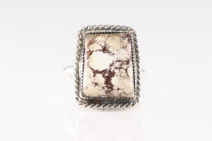 Native America Navajo Sterling Silver Wild Horse Ring By Frankling Johnson.