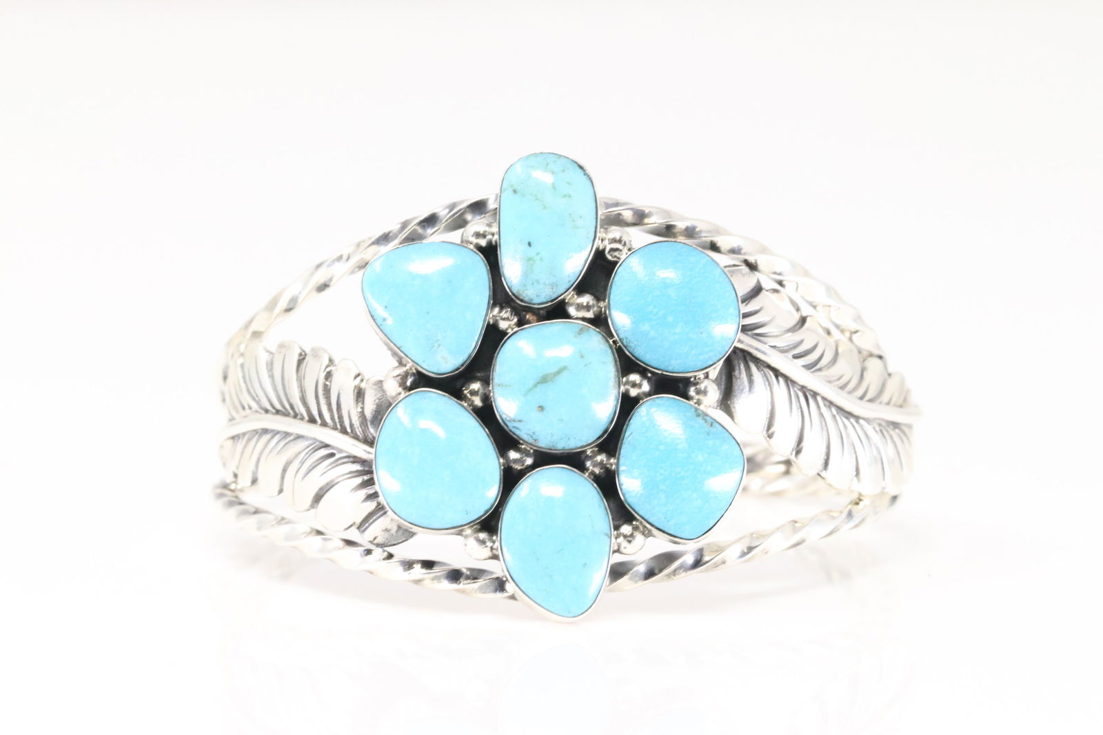 Native America Navajo Sterling Silver Turquoise Bracelet Cuff By Phillis Smith.: This is a Native America Navajo Sterling Silver Turquoise Bracelet Cuff By Phillis Smith.