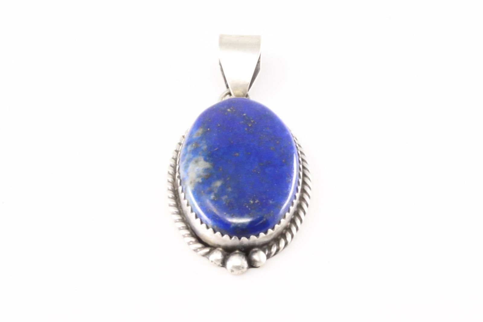 Native America Navajo Sterling Silver Blue Lapis Pendant By Freda Martinez. (1 of 3)