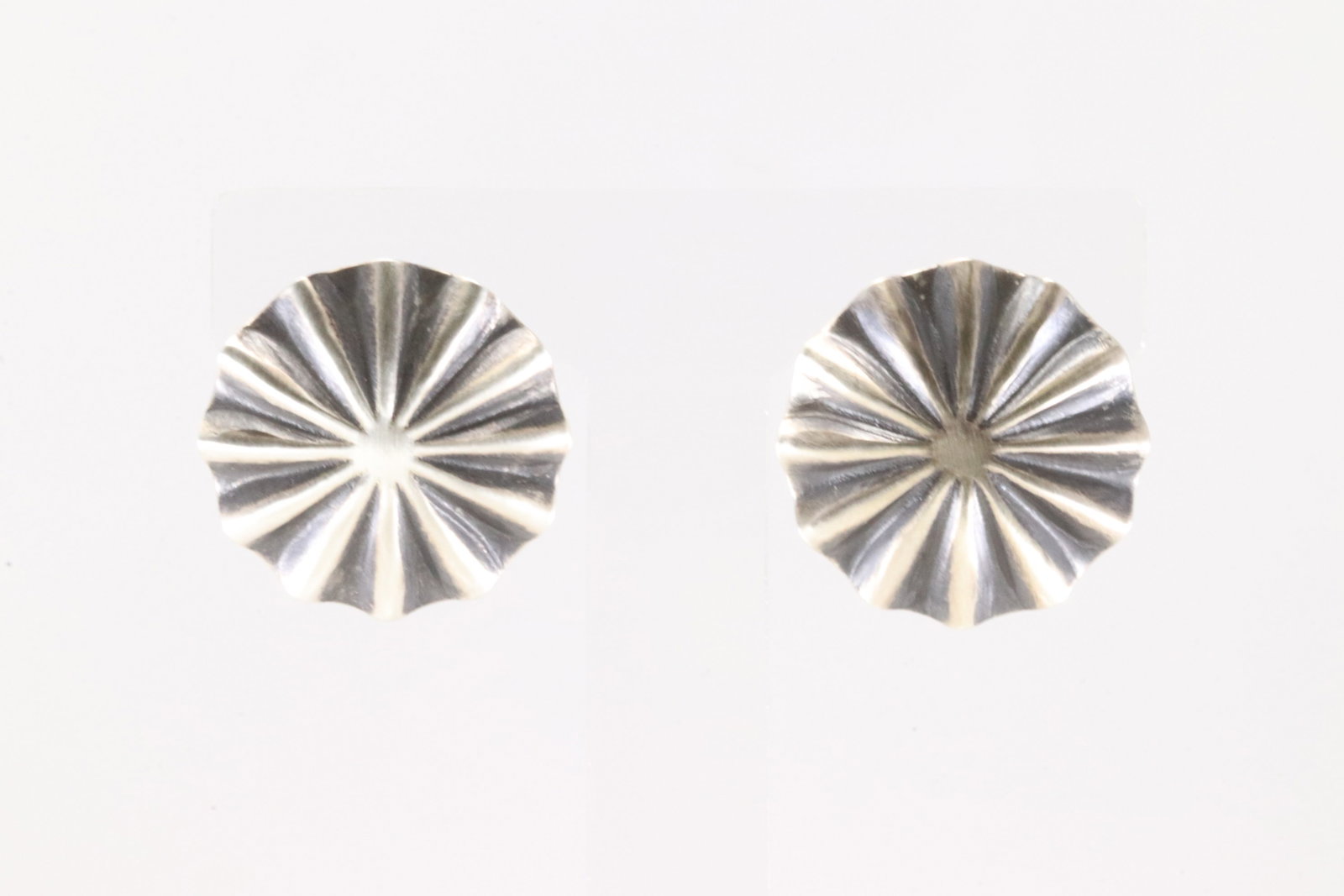 Native America Navajo Sterling Silver Stamped Post Earring's By Arlene Soce.: This is a Native America Navajo Sterling Silver Stamped Post Earring's By Arlene Soce.