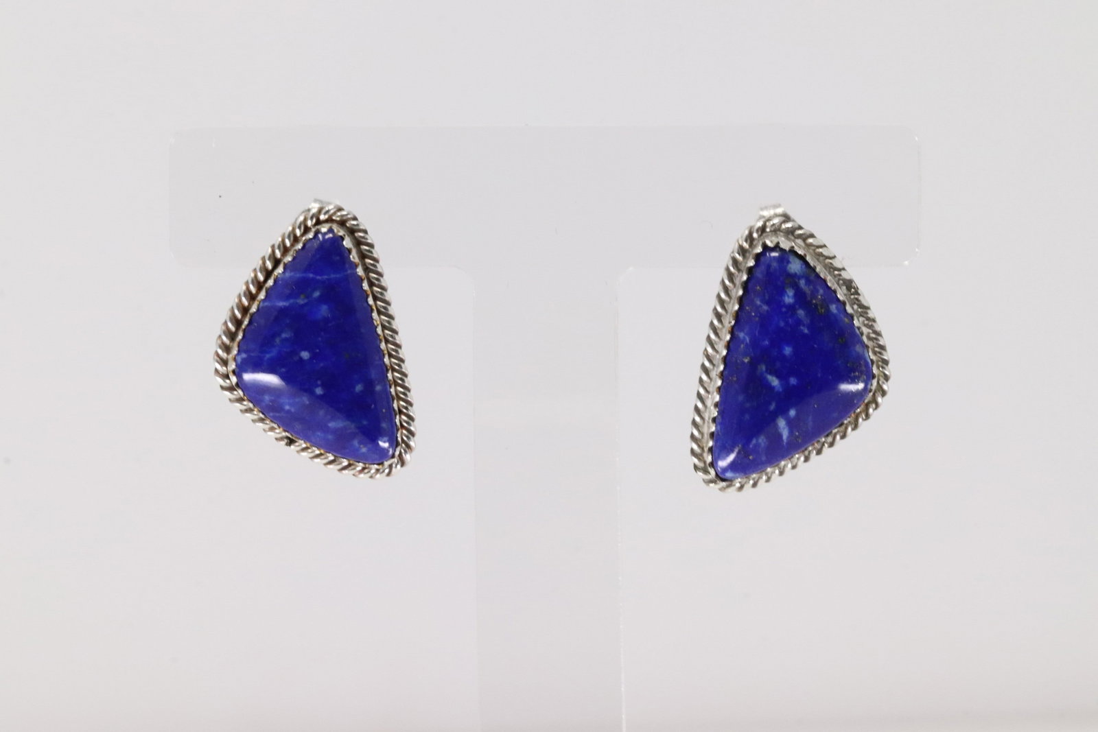 Native America Navajo Sterling Silver Lapis Post Earring's By Theresa Smith.: This is a Native America Navajo Sterling Silver Lapis Post Earring's By Theresa Smith.