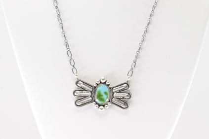 Native America Navajo Sterling Silver Sonora Gold Necklace By Verley Betone.