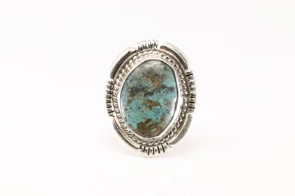 Native America Navajo Sterling Silver Turquoise Ring By Jason.