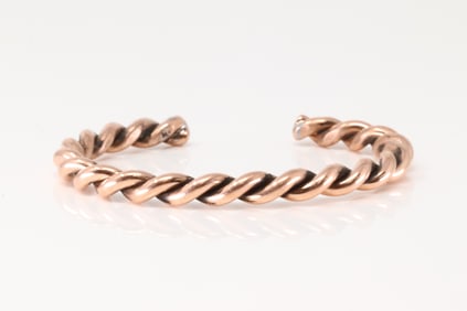 Native America Navajo Copper Bracelet Cuff By Elaine Tahe.