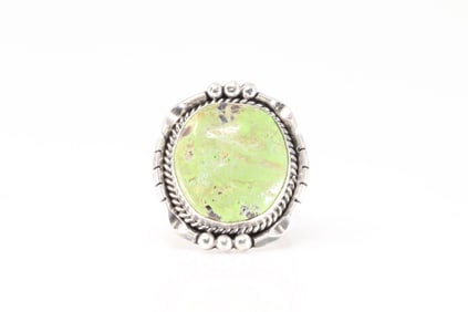 Native America Navajo Sterling Silver Turquoise Ring By samuel Yellowhair.