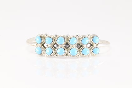 Native America Navajo Sterling Silver Turquoise Bracelet Cuff.