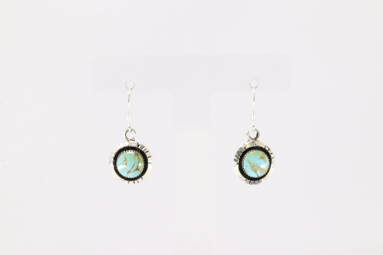 Native America Navajo Sterling Silver Turquoise Dangling Earring's By Amos Begay.: This is a Native America Navajo Sterling Silver Turquoise Dangling Earring's By Amos Begay.
