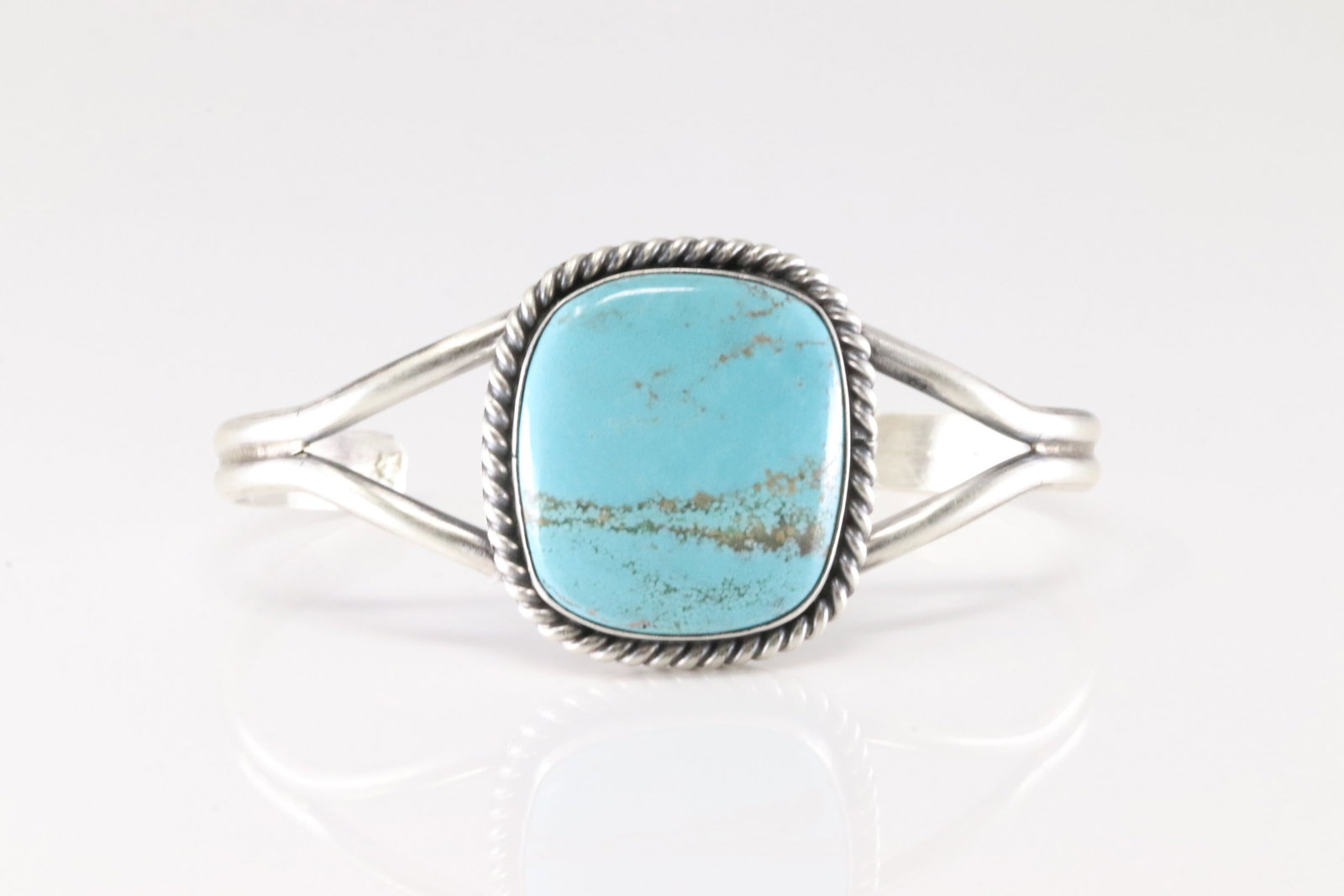 Native America Navajo Sterling Silver Number 8 Turquoise Bracelet Cuff By Donovan Skeets.: This is a Native America Navajo Sterling Silver Number 8 Turquoise Bracelet Cuff By Donovan Skeets.