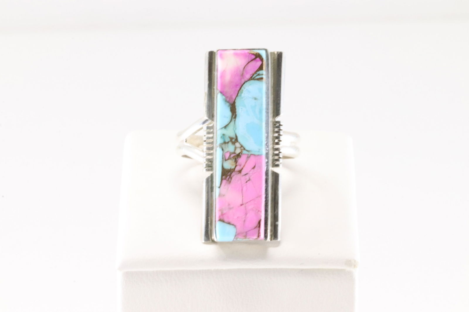 Native America Navajo Sterling Silver Cotton Candy Ring By SF. (1 of 4)