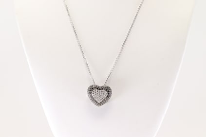 Elegant Diamond Heart Pendant / Necklace 18Kt.