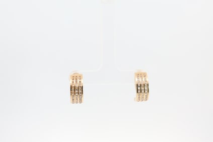 Diamond Hoop Earring French Clip 14Kt.