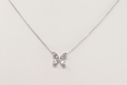 Diamond Flower Necklace 14Kt.